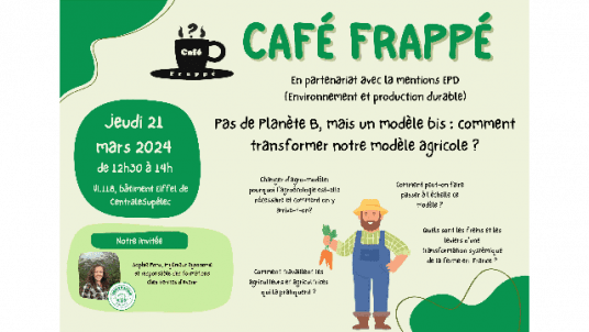 Café Frappé 'Pas de Planète B, mais un modèle bis: comment transformer notre modèle agricole?'